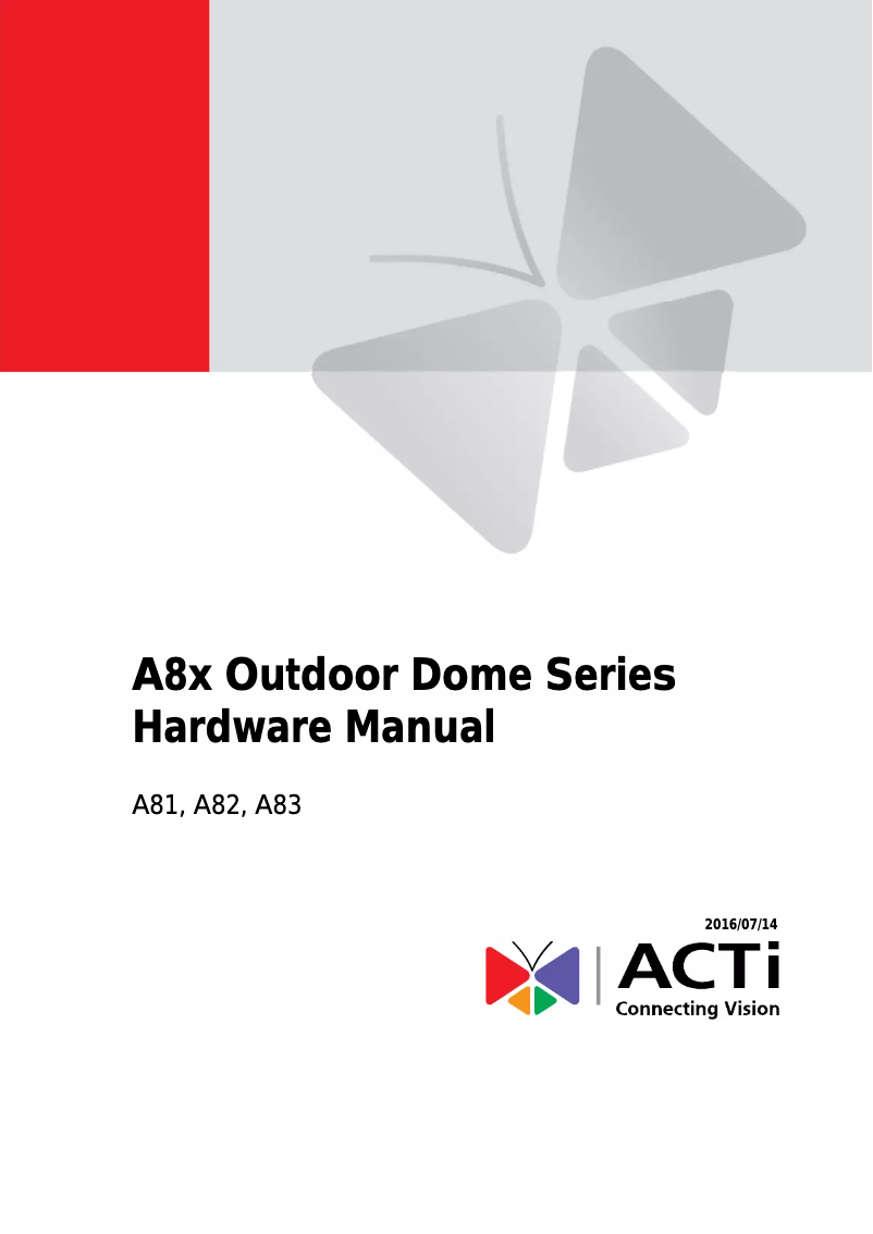 Página 1 del manual Manual de usuario ACTi A83