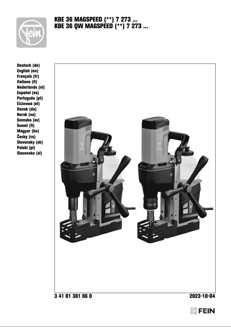 Imagen de la primera página del manual del dispositivo KBE 36 MAGSPEED
