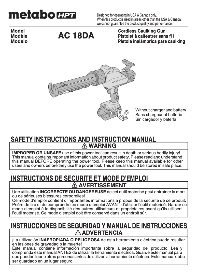 Imagen de la primera página del manual del dispositivo AC18DA