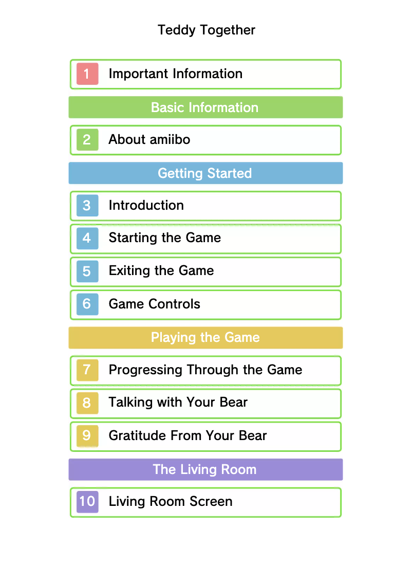 Imagen de la primera página del manual del dispositivo Teddy Together