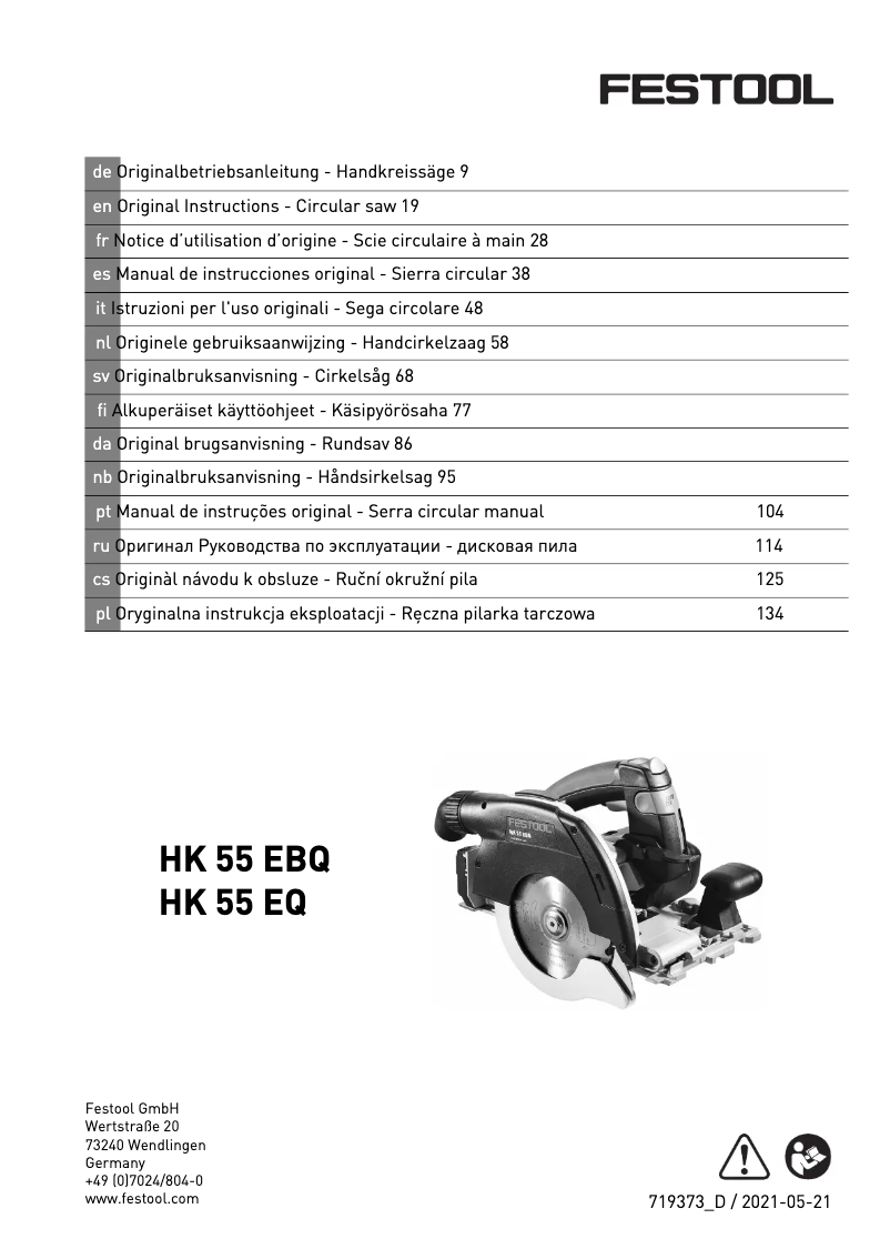 Imagen de la primera página del manual del dispositivo HK 55 EBQ-Plus-FSK 420