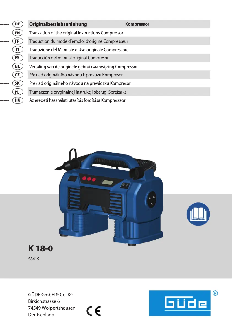 Imagen de la primera página del manual del dispositivo K 18-0