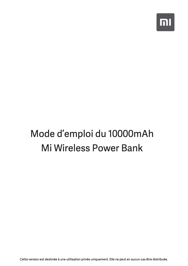 Imagen de la primera página del manual del dispositivo Mi Wireless Power Bank