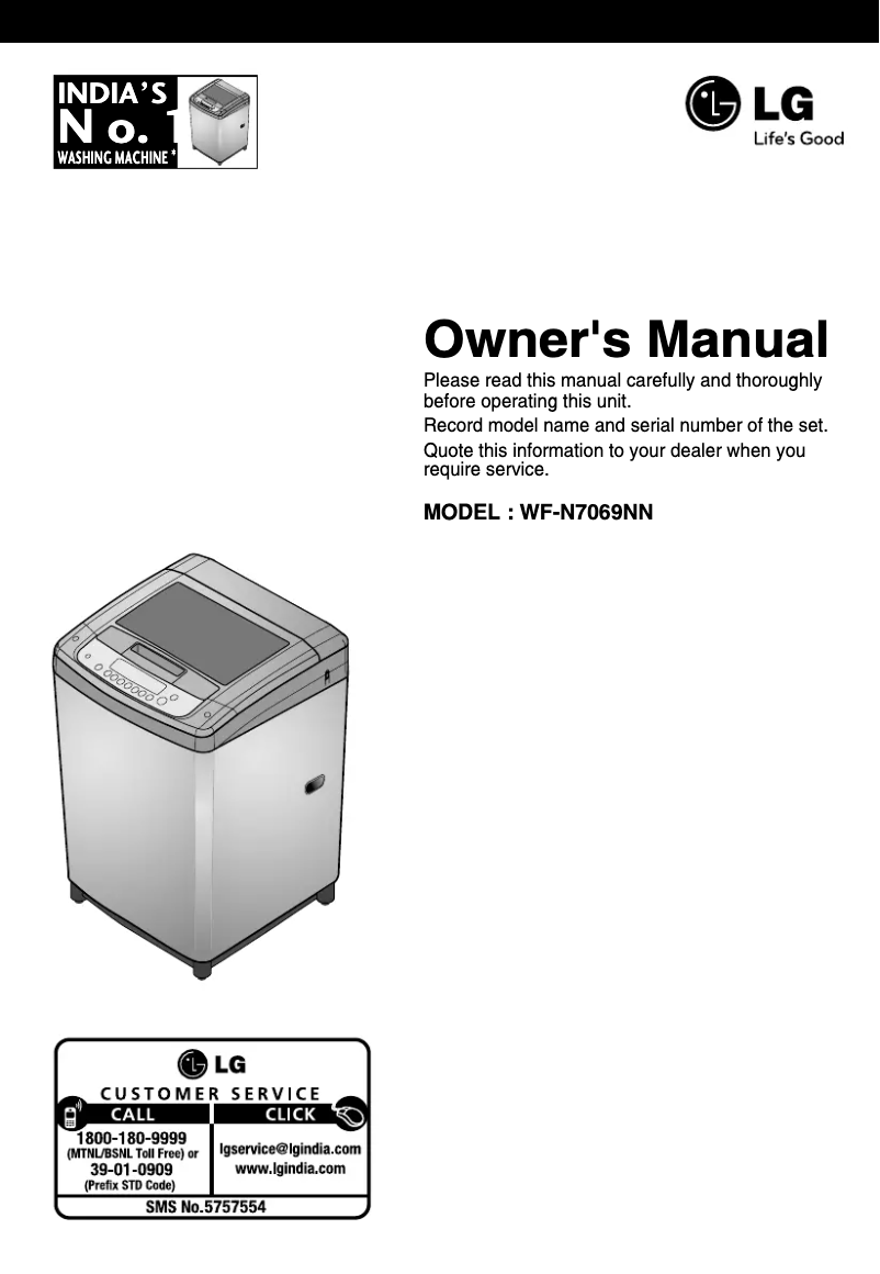 Página 1 del manual Manual de usuario LG WF-N7069NN