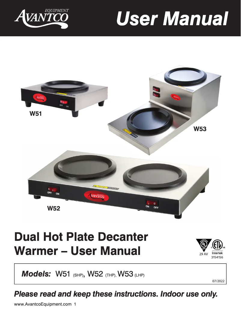 Imagen de la primera página del manual del dispositivo W53