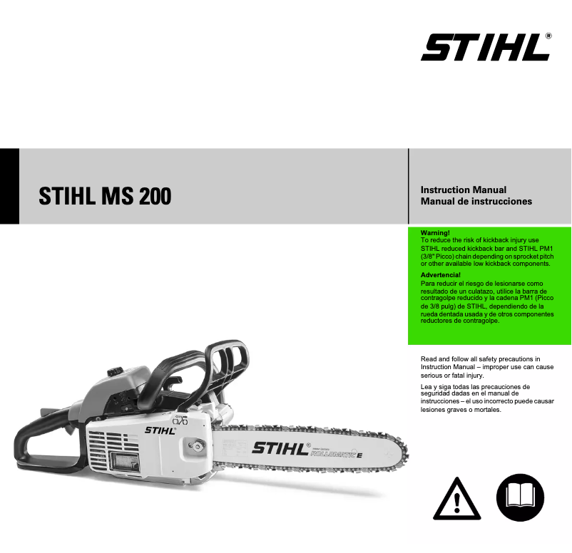 Página nº 1 - Manual de usuario Stihl MS 200