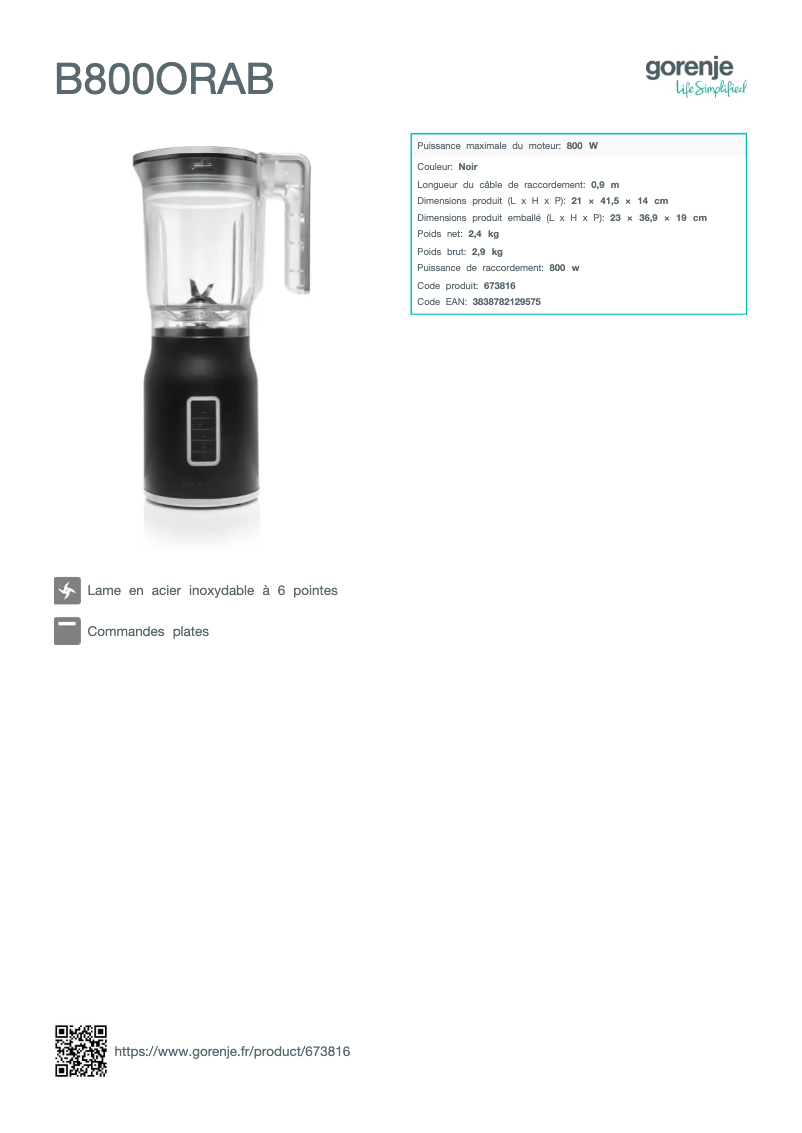 Imagen de la primera página del manual del dispositivo B800ORAB