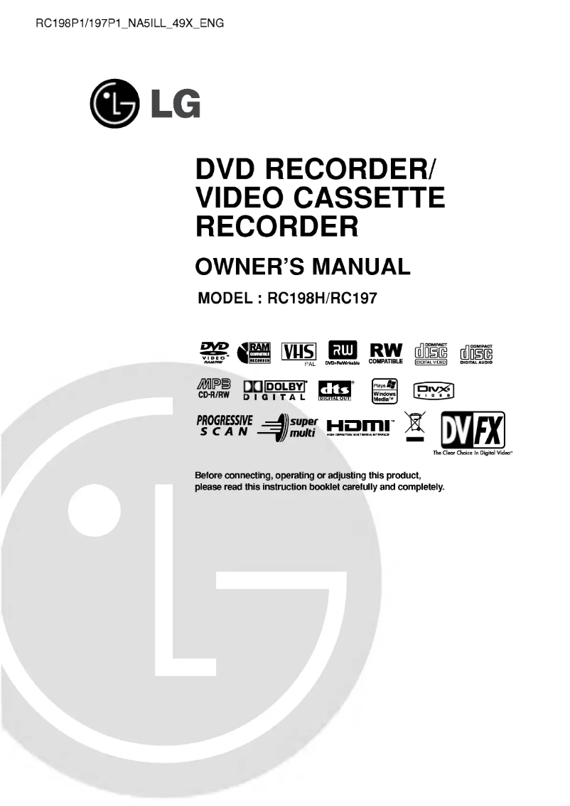 Imagen de la primera página del manual del dispositivo RC198P1