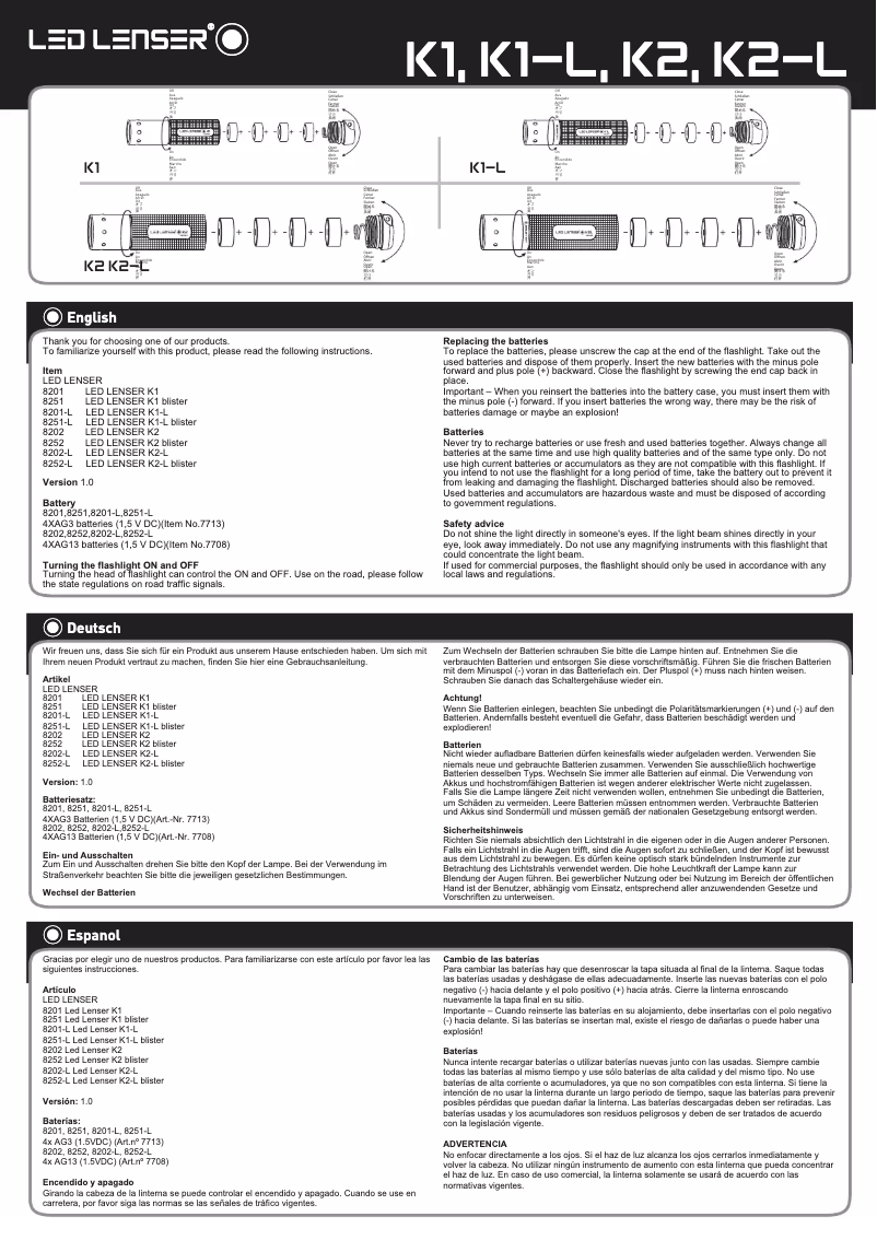 Imagen de la primera página del manual del dispositivo K1