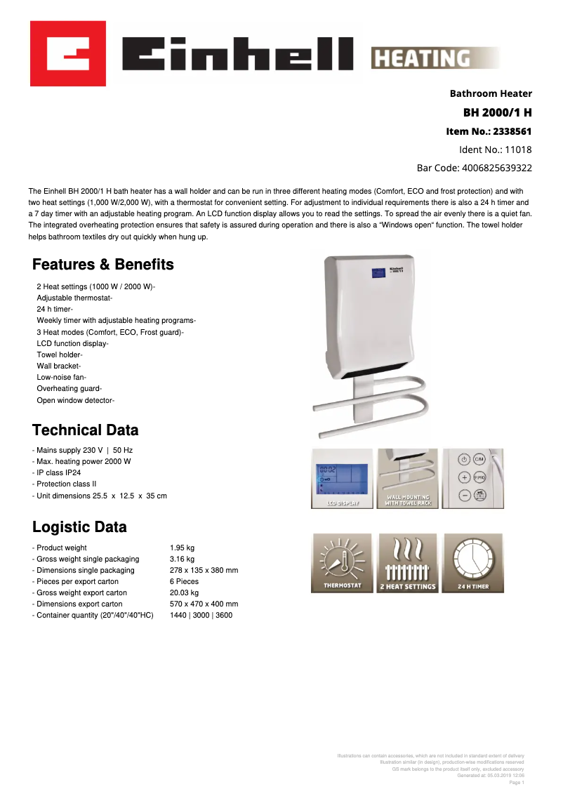Imagen de la primera página del manual del dispositivo BH 2000/1 H