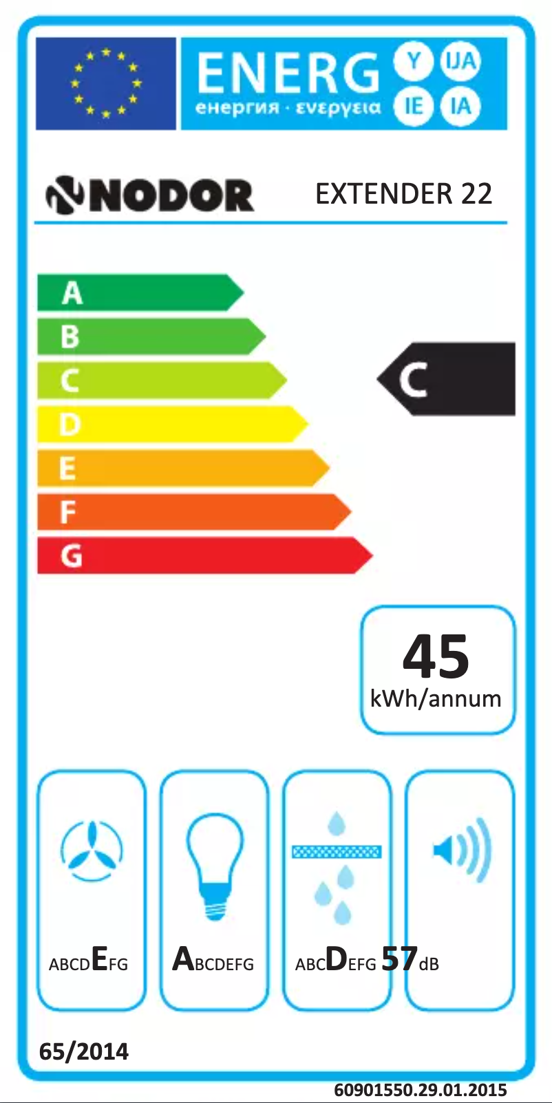 Página nº 1 - Etiqueta energética Nodor Extender Inox 60