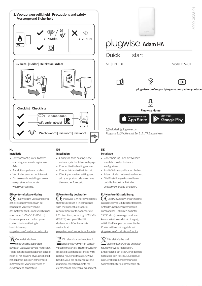 Página 1 del manual Manual de usuario Plugwise Adam HA 159-01