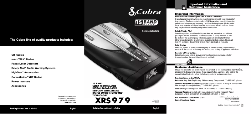Imagen de la primera página del manual del dispositivo XRS 979