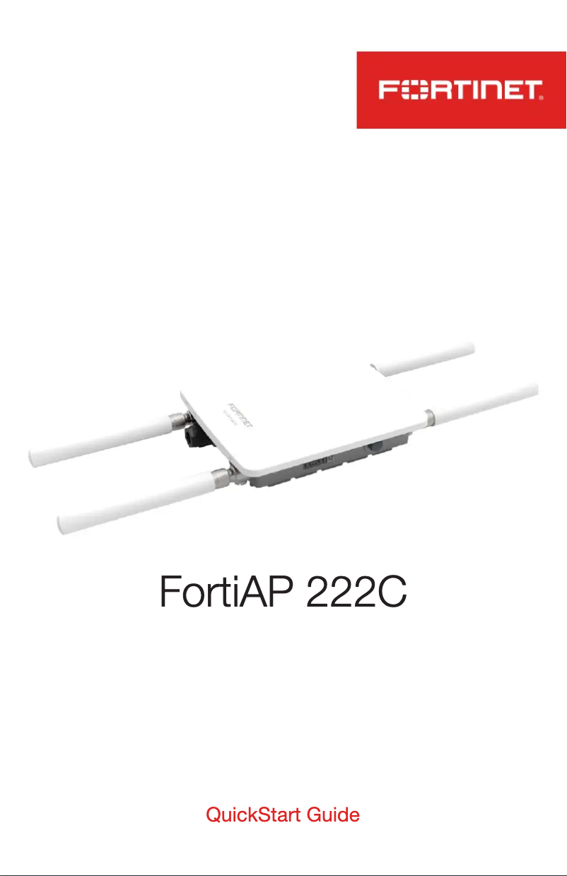 Imagen de la primera página del manual del dispositivo FortiAP 222C