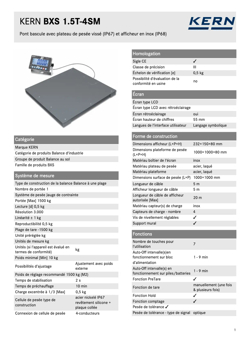 Imagen de la primera página del manual del dispositivo BXS 1.5T-4SM
