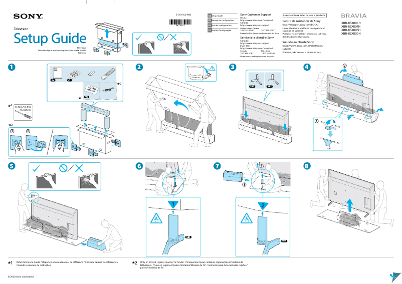 Imagen de la primera página del manual del dispositivo XBR-85X805H