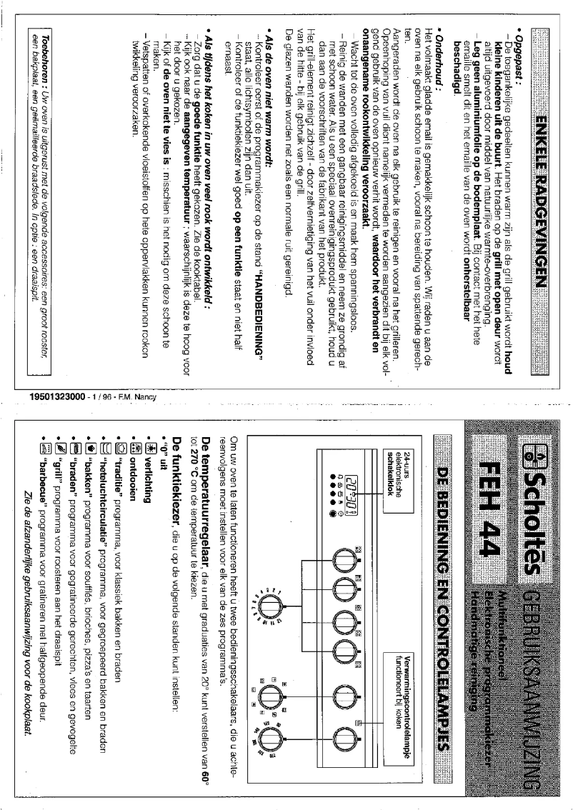 Página 1 del manual Manual de usuario Scholtès FEH 44
