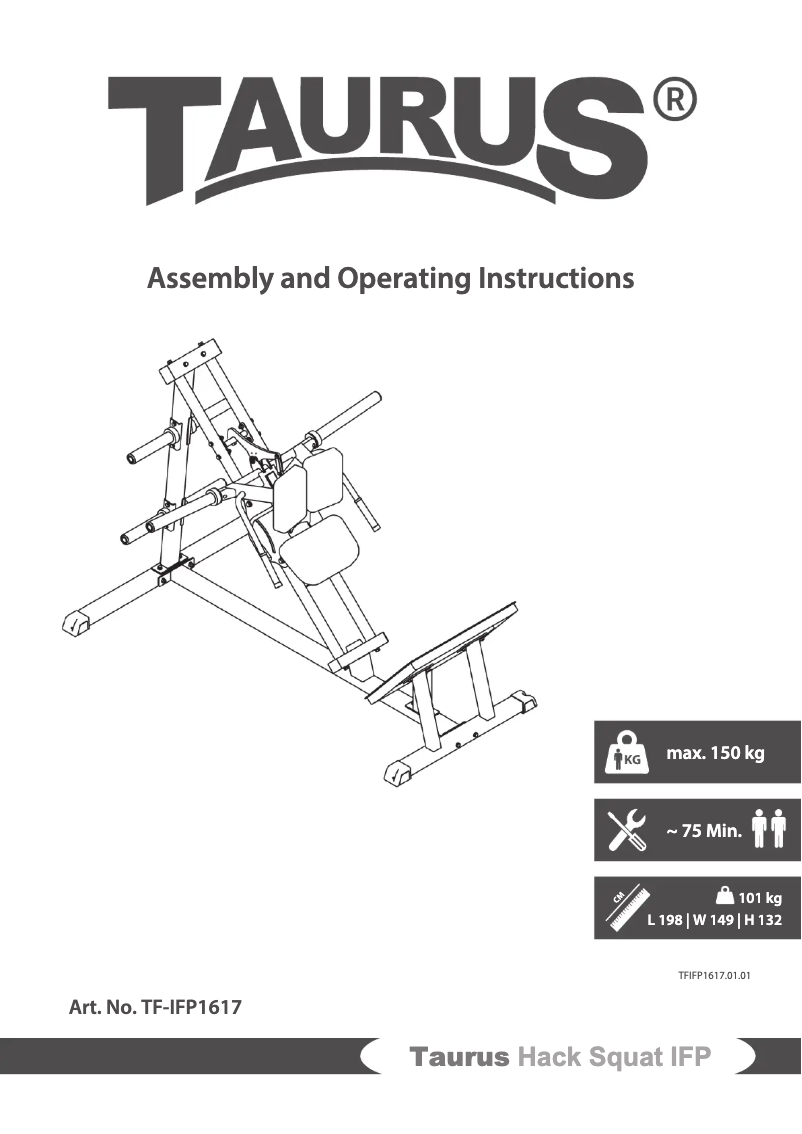 Página nº 1 - Manual de usuario Taurus Hack Squat IFP