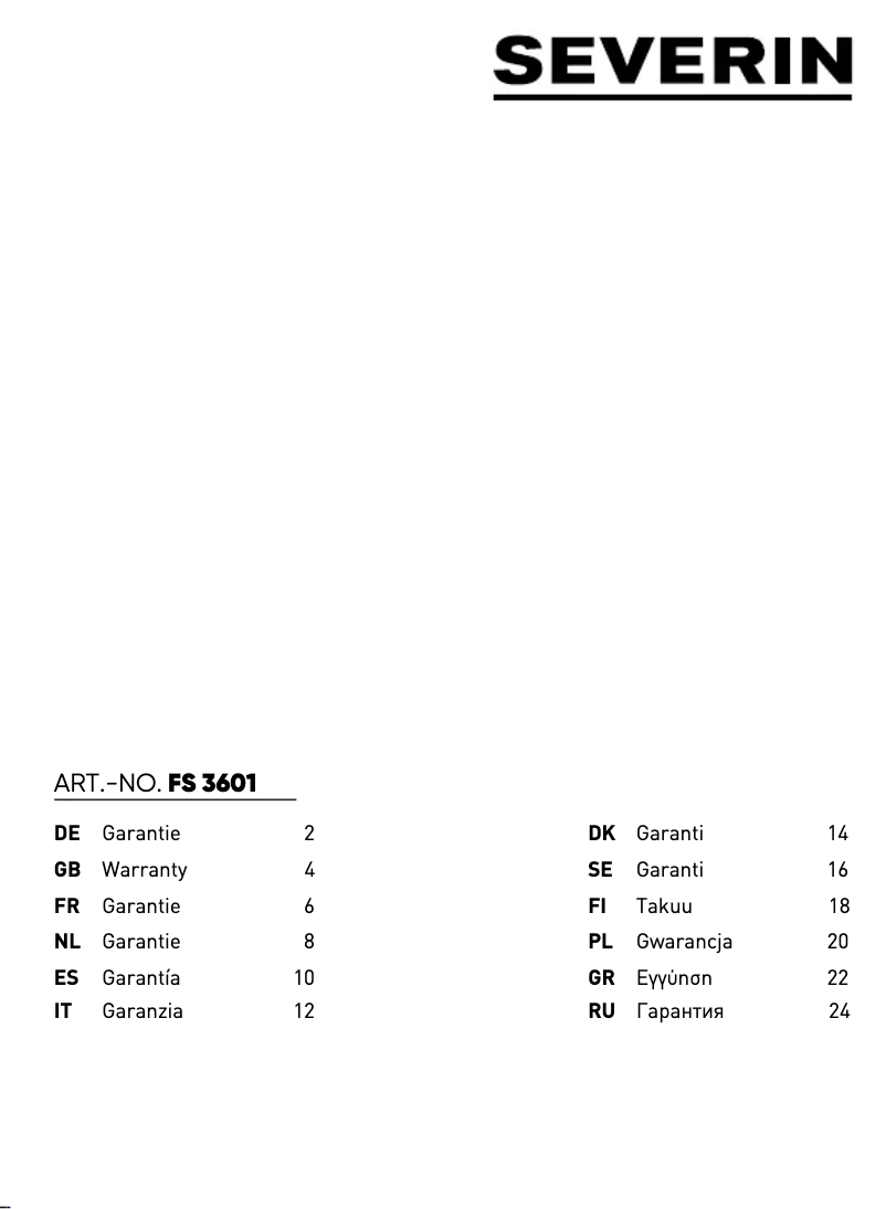 Imagen de la primera página del manual del dispositivo FS 3601