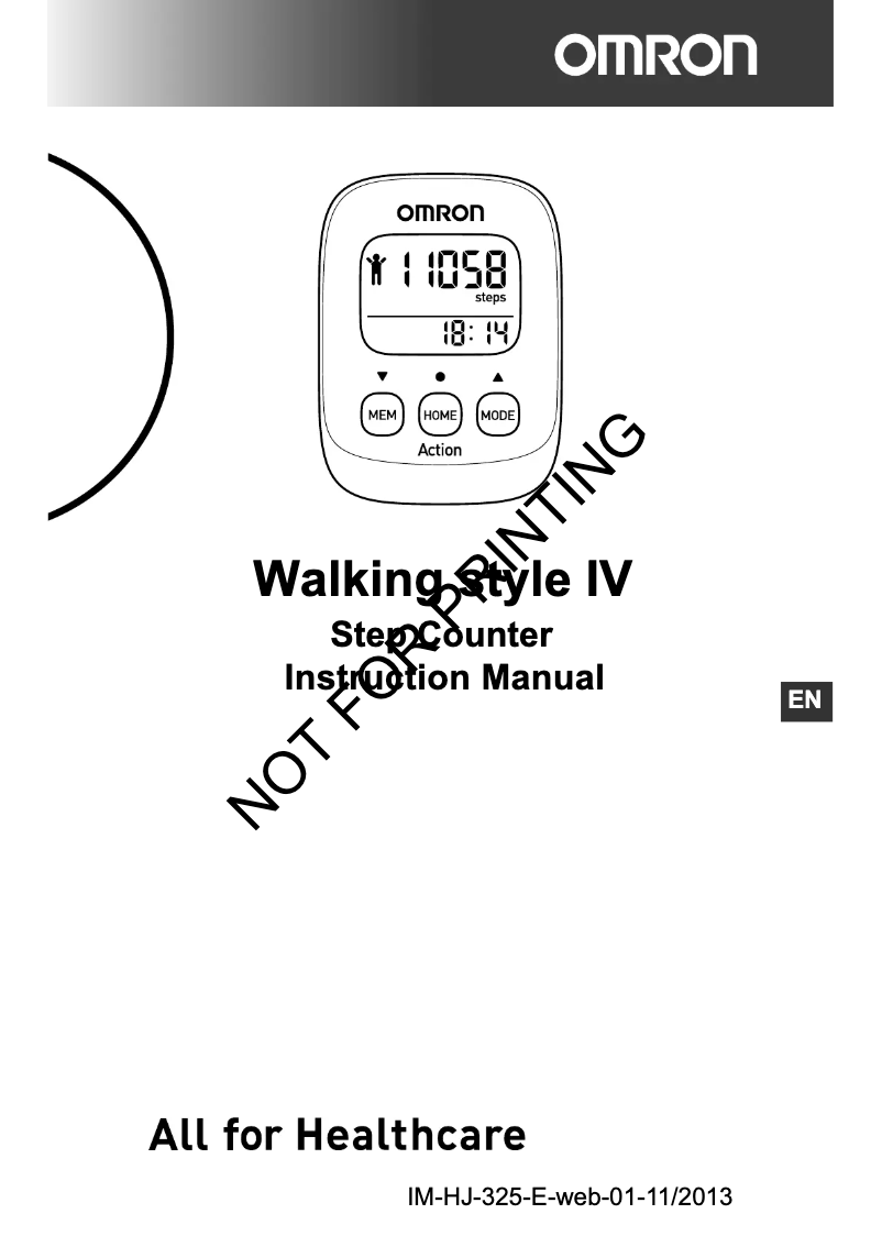 Imagen de la primera página del manual del dispositivo Walking style IV HJ-325