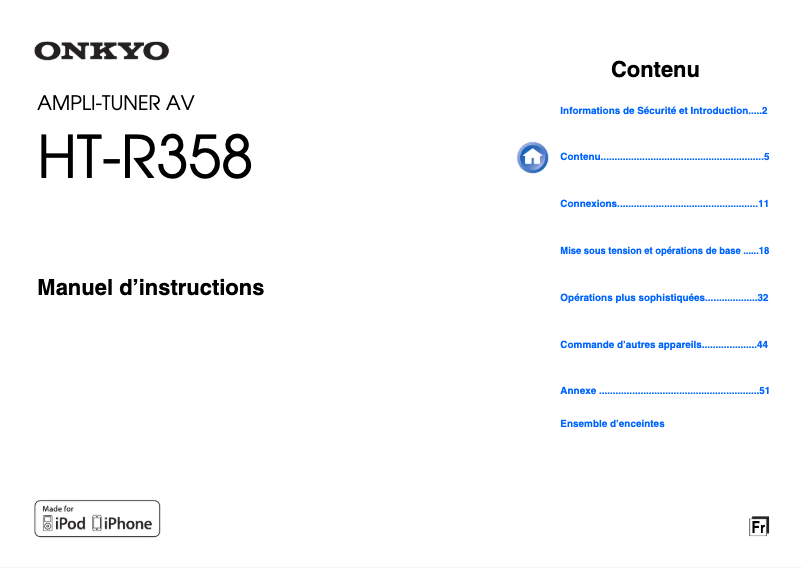Página 1 del manual Manual de usuario Onkyo HT-R358