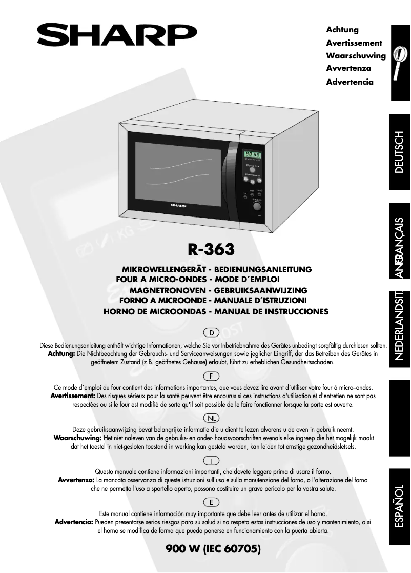 Página 1 del manual Manual de usuario Sharp R-363