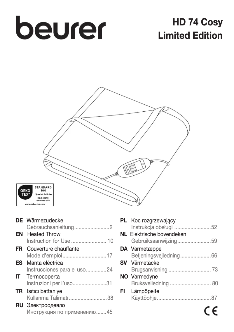 Imagen de la primera página del manual del dispositivo HD 74 Cosy
