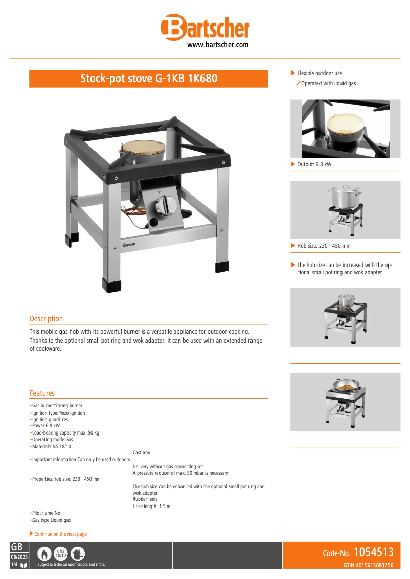 Imagen de la primera página del manual del dispositivo G-1KB 1K680