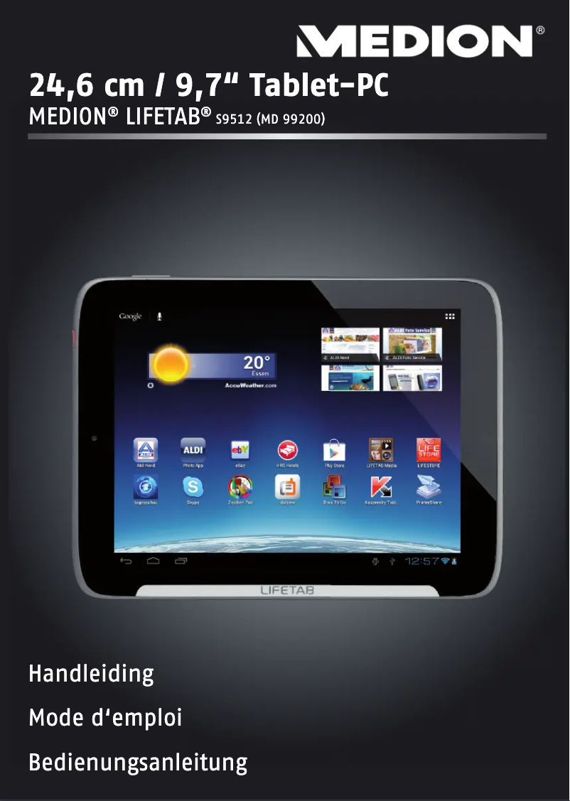 Imagen de la primera página del manual del dispositivo Lifetab S9512 (MD 98138)