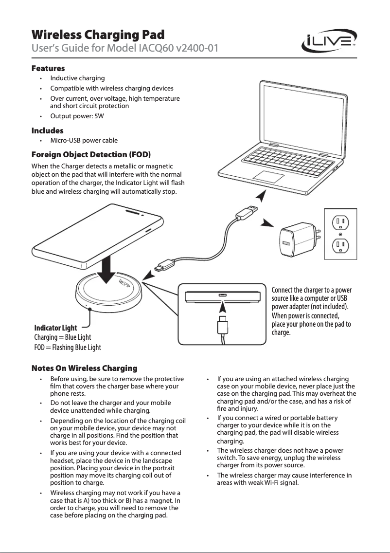 Página 1 del manual Manual de usuario iLive IACQ60