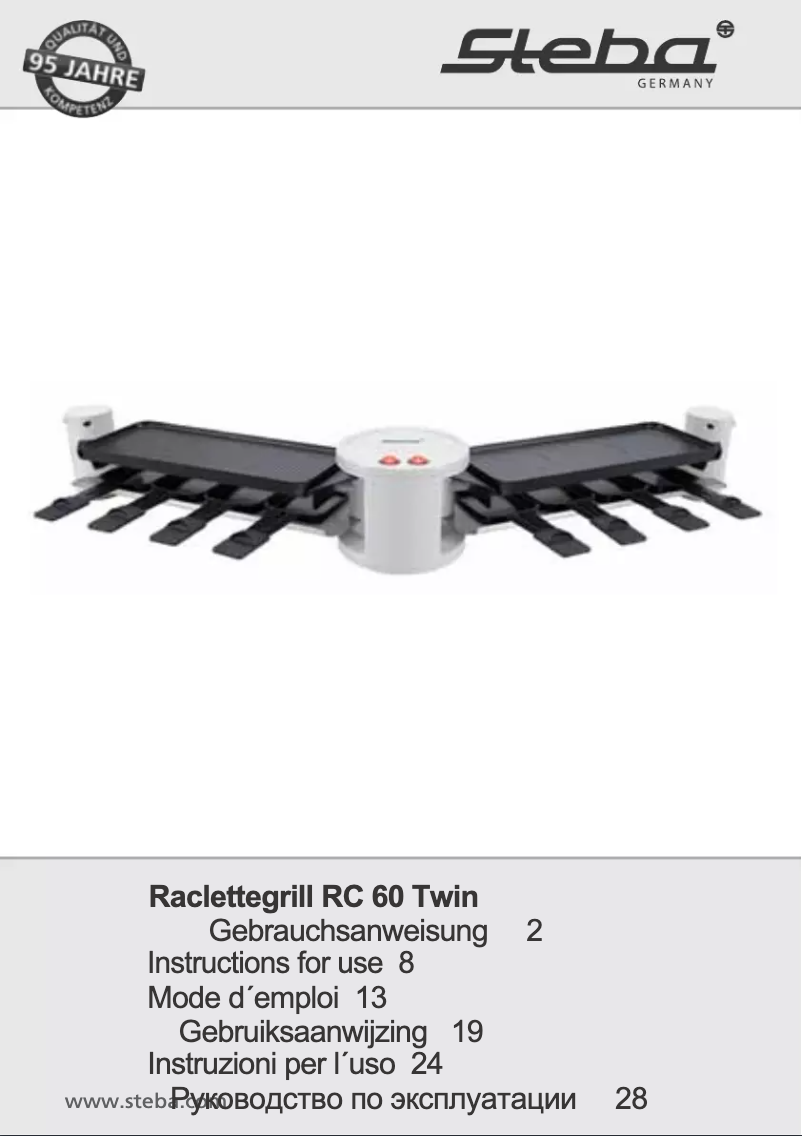 Página 1 del manual Manual de usuario Steba RC60 TWIN Raclette