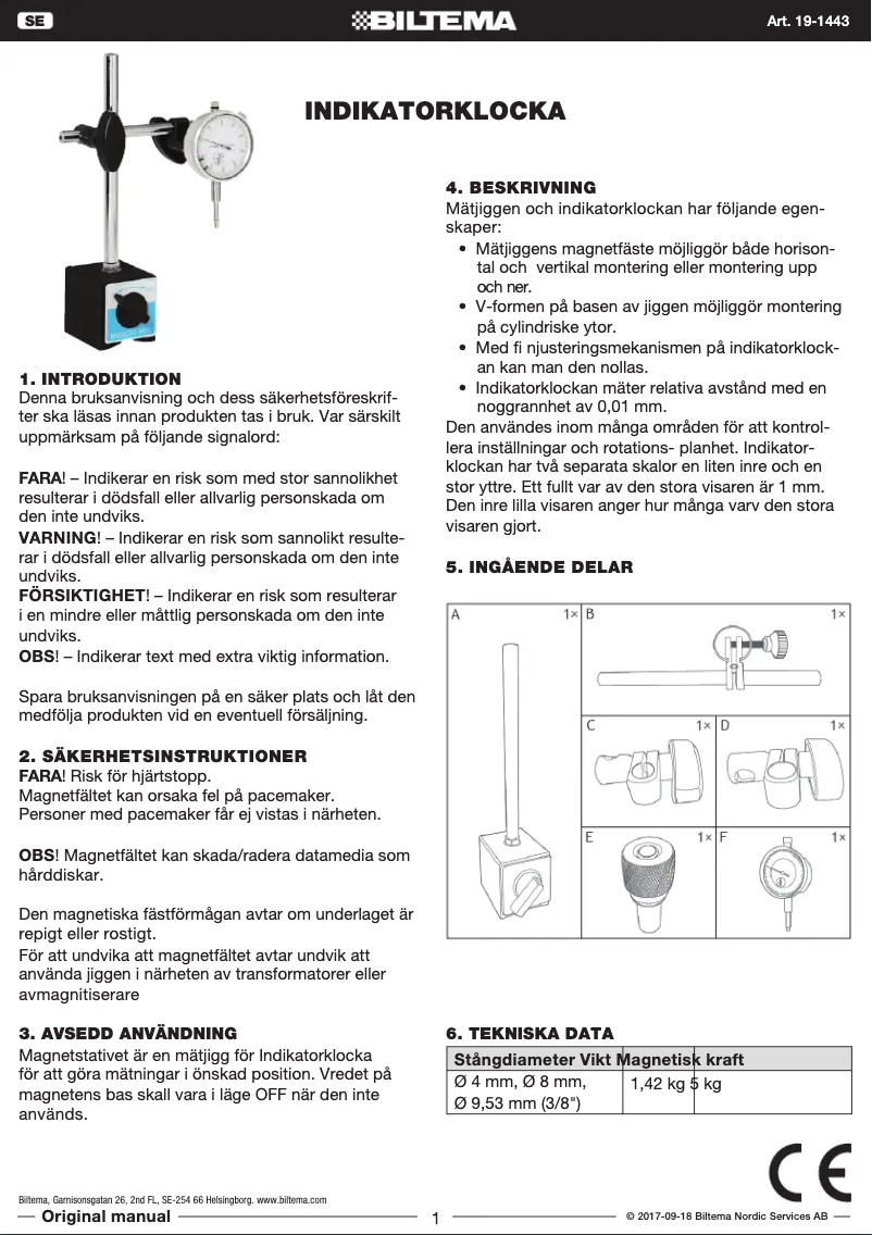 Imagen de la primera página del manual del dispositivo 19-1443