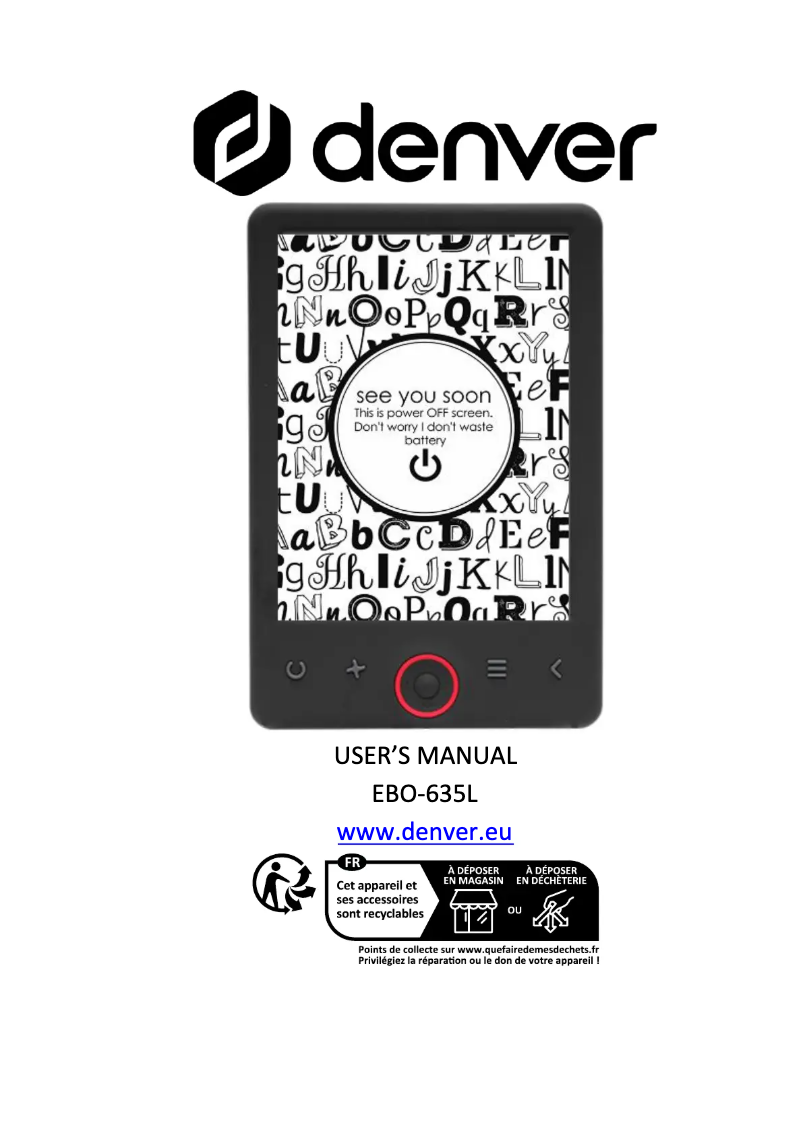 Imagen de la primera página del manual del dispositivo EBO-635L