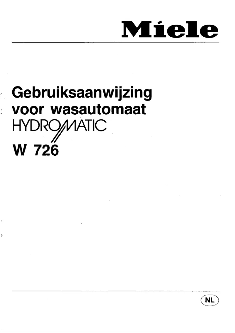 Imagen de la primera página del manual del dispositivo Hydromatic W 726
