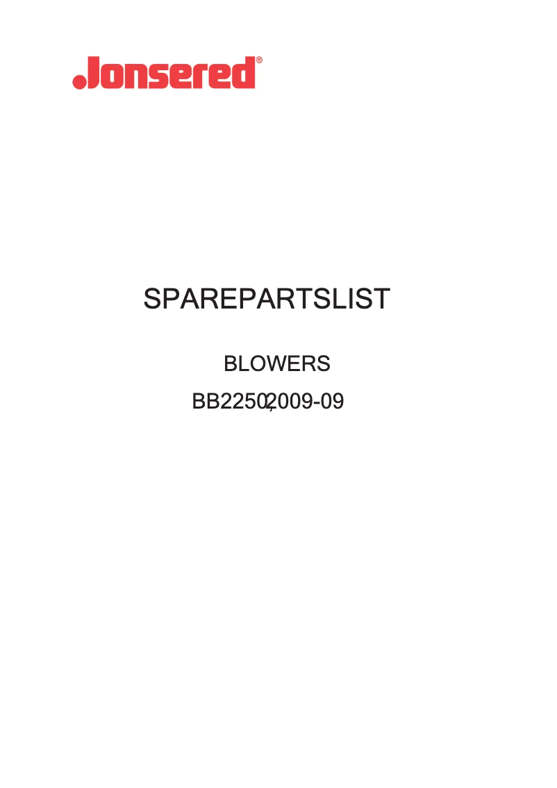 Página 1 del manual Manual de usuario Jonsered BB2250