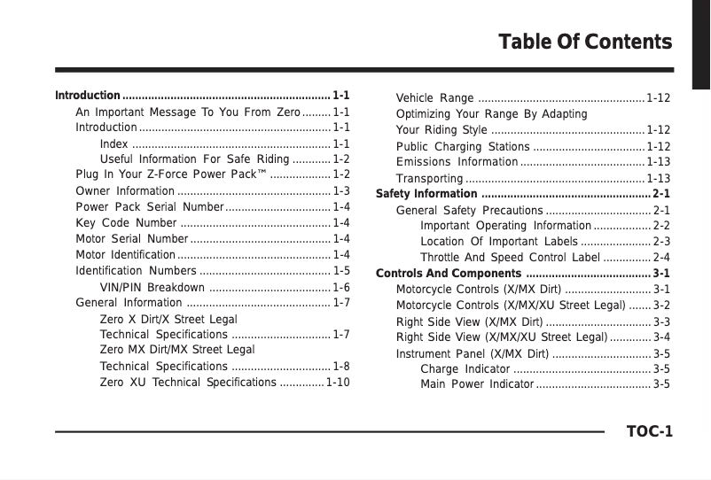 Página 1 del manual Manual de usuario Zero MX (2011)