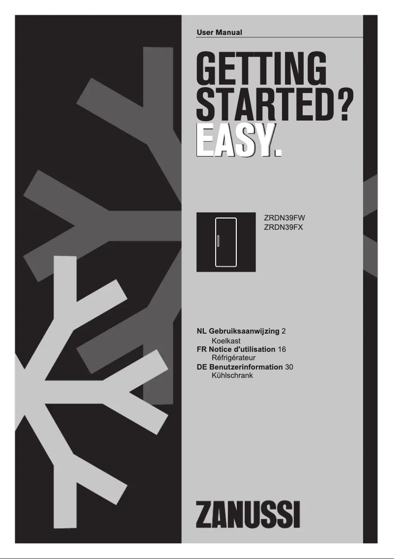 Página 1 del manual Manual de usuario Zanussi ZRDN39FX