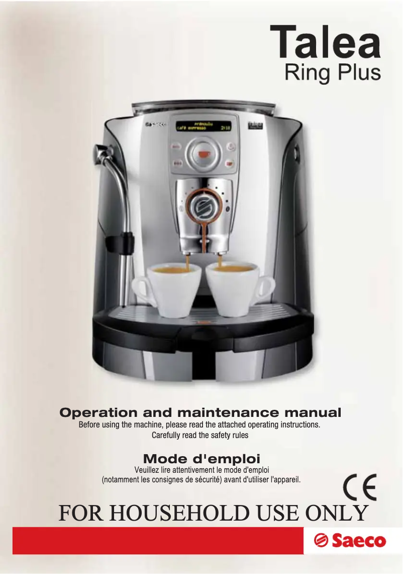 Página 1 del manual Manual de usuario Philips Saeco Talea Ring Plus