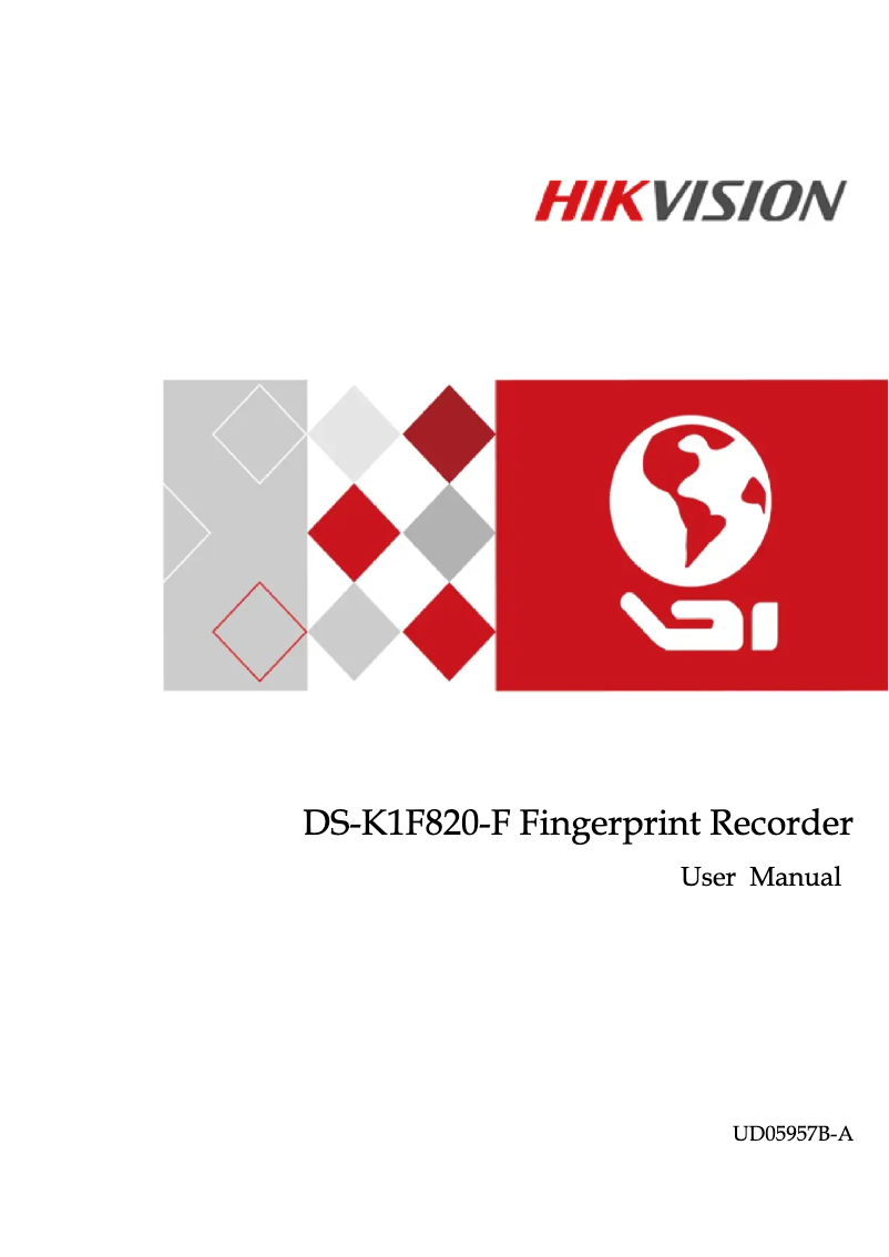 Página 1 del manual Manual de usuario Hikvision DS-K1F820-F