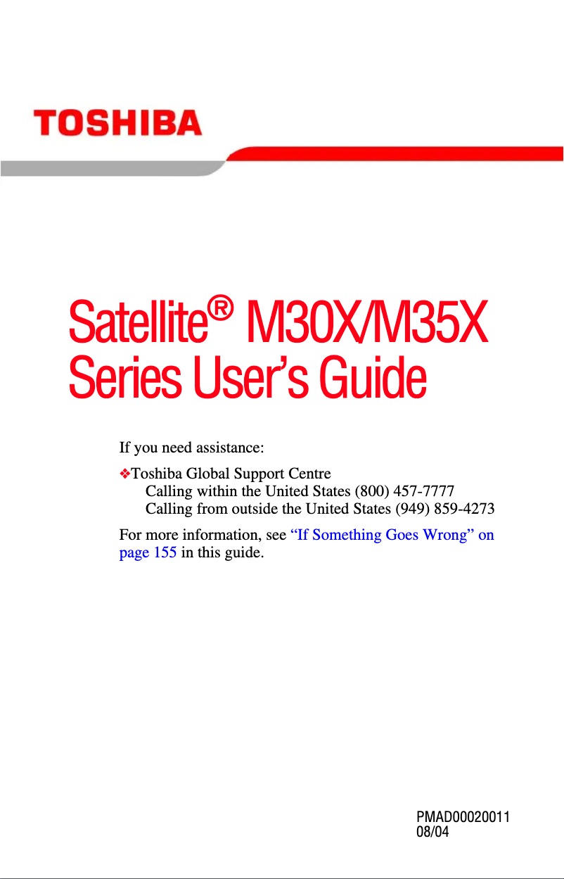 Página 1 del manual Manual de usuario Toshiba Satellite M35X