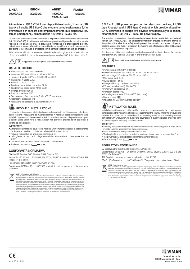 Imagen de la primera página del manual del dispositivo 20292.AC.N