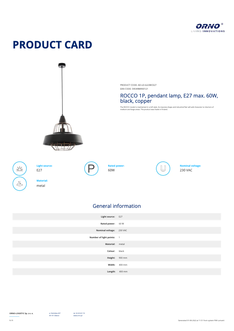 Imagen de la primera página del manual del dispositivo AD-LD-6223BCE27