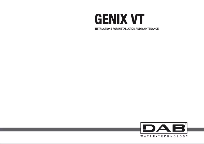 Página 1 del manual Manual de usuario DAB Genix VT 030