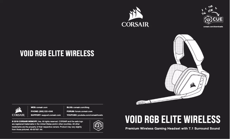 Página 1 del manual Guía de inicio rápido Corsair Void RGB Elite Wireless