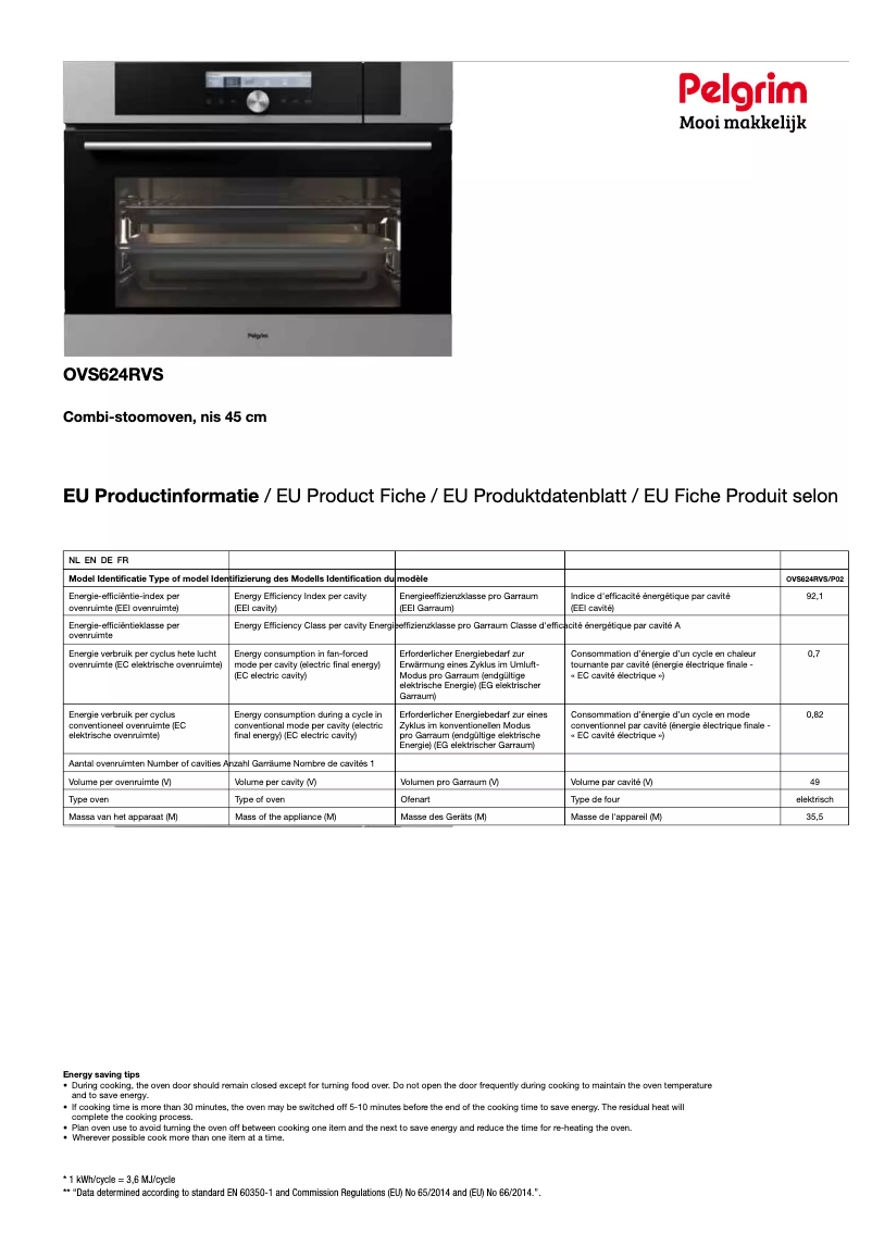 Imagen de la primera página del manual del dispositivo OVS624RVS
