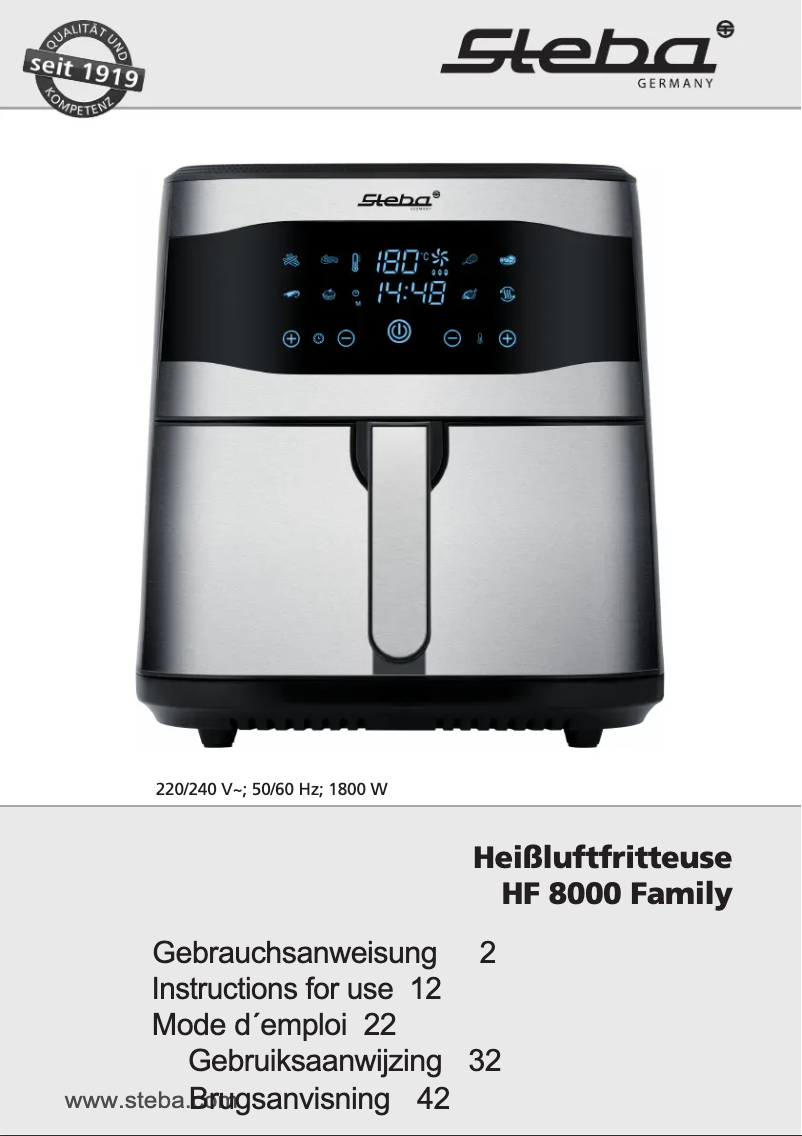 Página 1 del manual Manual de usuario Steba HF 8000