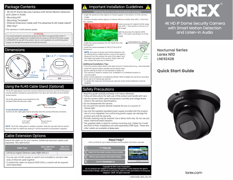 Imagen de la primera página del manual del dispositivo LNE9242B