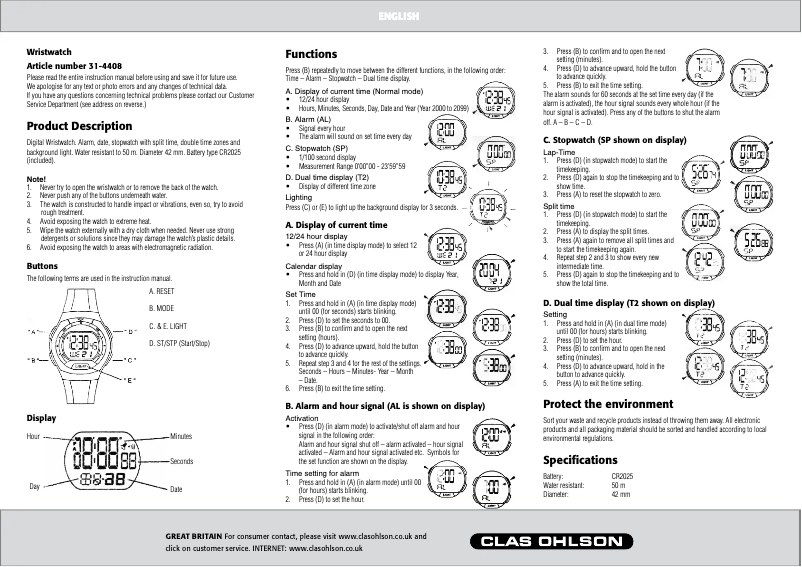 Página nº 1 - Manual de usuario Prologue 31-4408