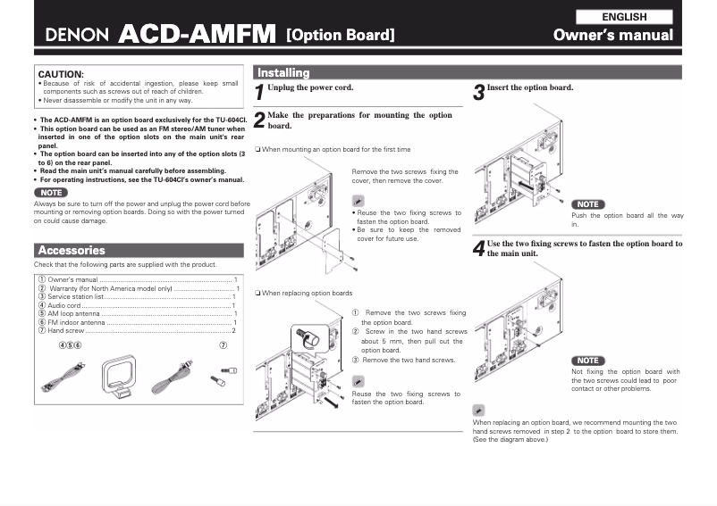 Página nº 1 - Manual de usuario Denon ACD-AMFM