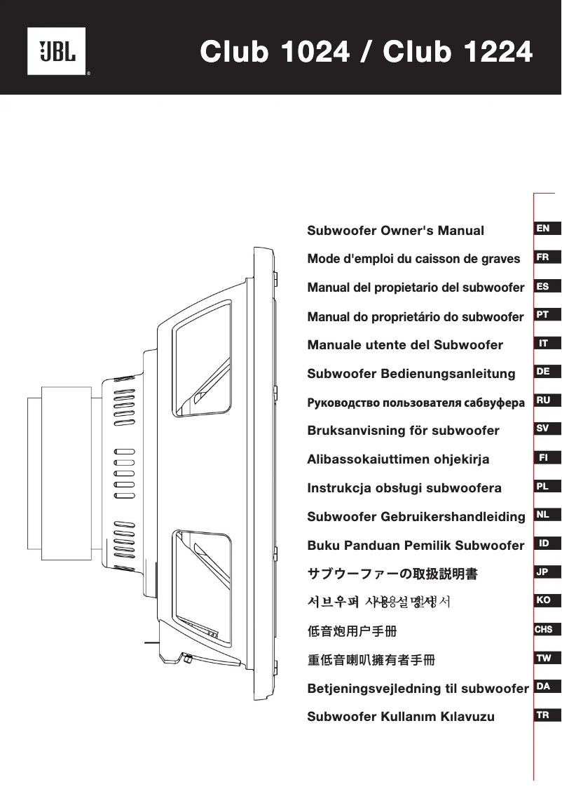 Página 1 del manual Manual de usuario JBL Club 1024